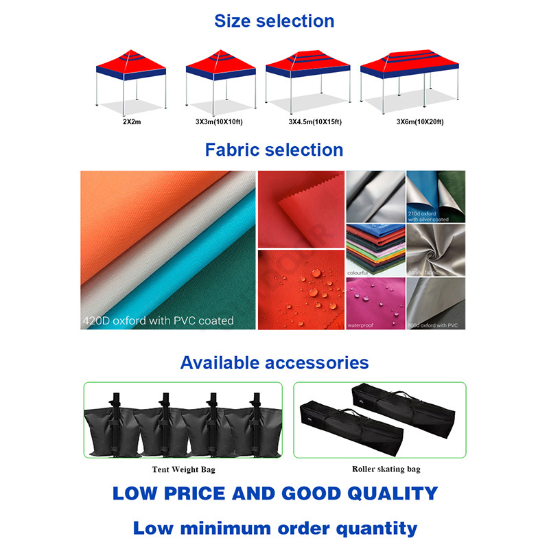 Portable folding windproof 3x3m steel frame pop up gazebo professional night market stall tent