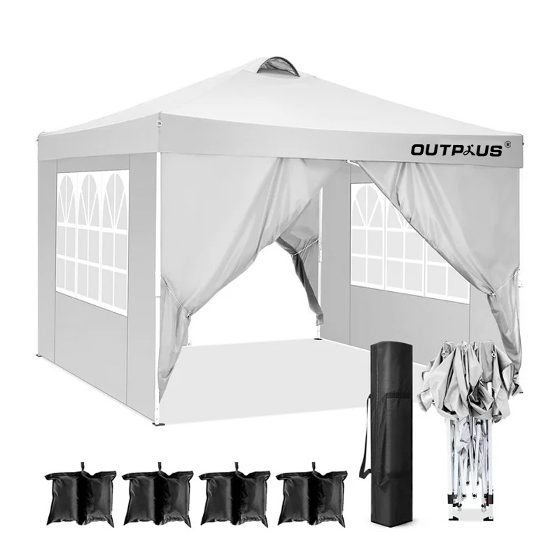 3x3m Retractable Event Steel Frame Trade Show Tent With Side Walls Folding Outdoor Gazebo Tent