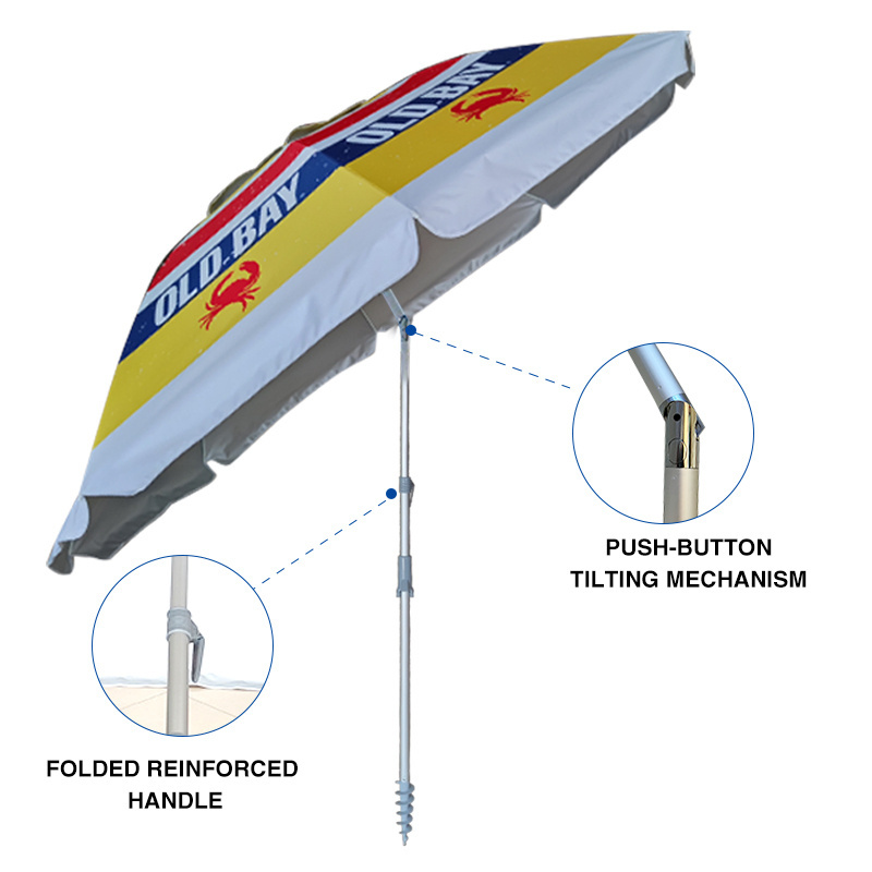 wholesale custom outdoor big heavy duty portable luxury windproof pvc parasol sun beach umbrella with logo 1.6m  price