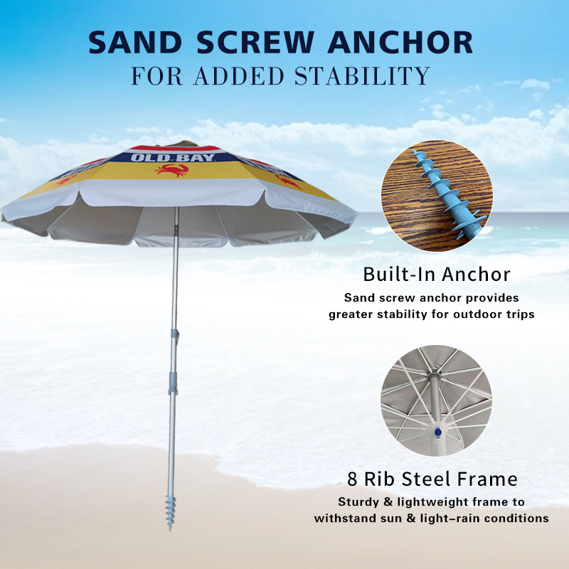 wholesale custom outdoor big heavy duty portable luxury windproof pvc parasol sun beach umbrella with logo 1.6m  price