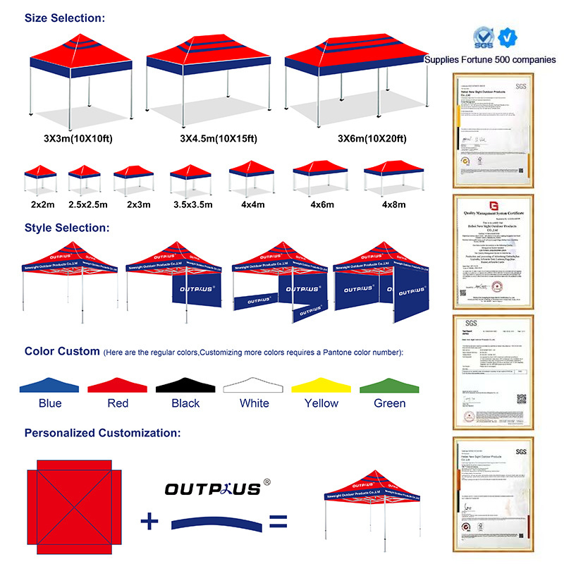 Wholesale Factory Advertising 10ft 15ft 20ft Custom Print Aluminium Easy Up Marquee Gazebo Canopy Tent