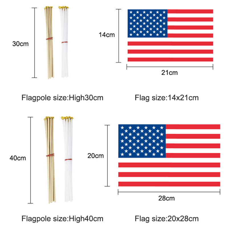 Customize Logo Size Lesbian Gay Pride Rainbow Stick Flag 100% Polyester Hand Held  Waving Hand Flags With Plastic or Wood Pole