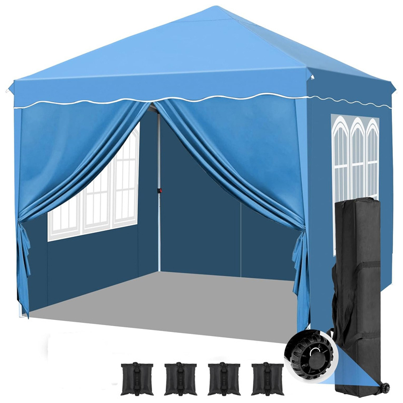 Waterproof folding 10x10 steel frame easy gazebo pop up canopy marquee event tents with window side wall