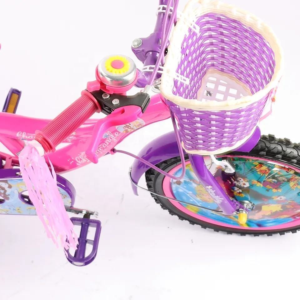 2023 china hot sale 12 inch children kids bicycle with training wheels, pink baby cycle bike