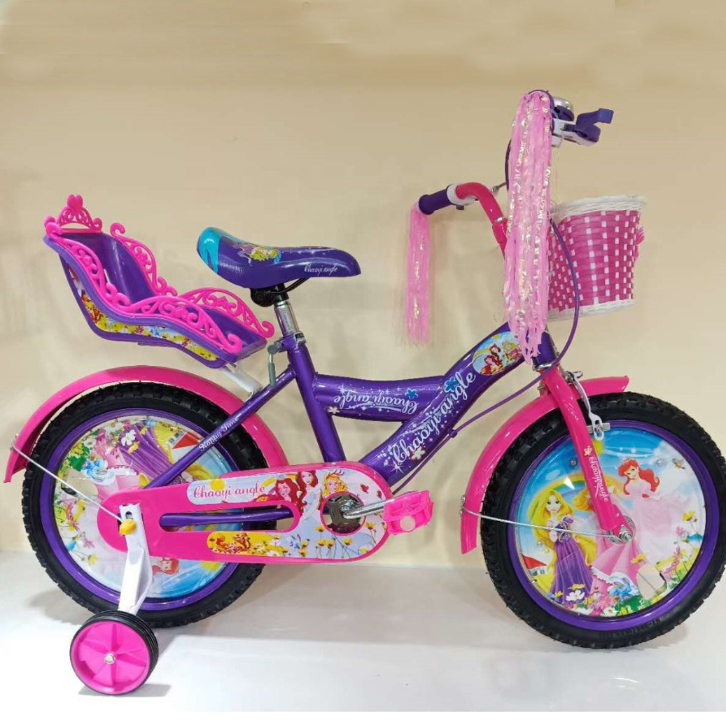 2023 china hot sale 12 inch children kids bicycle with training wheels, pink baby cycle bike