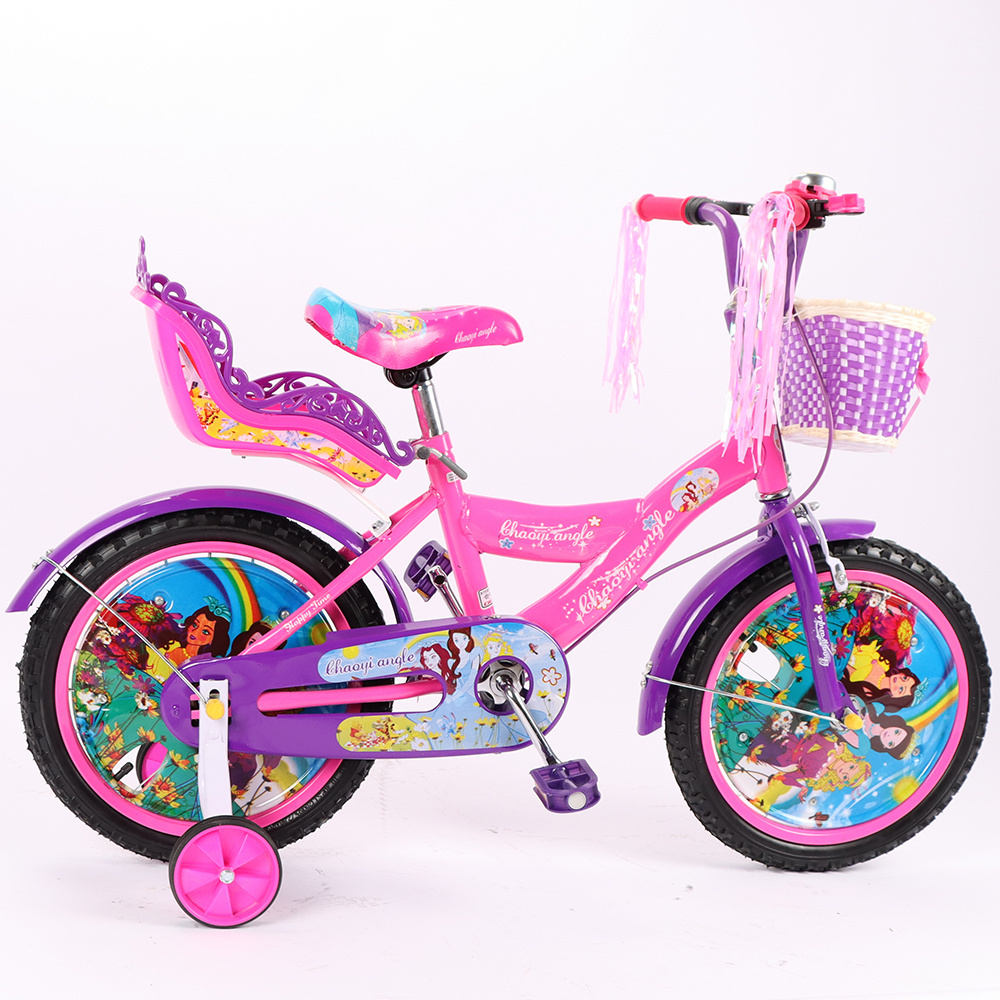 2023 china hot sale 12 inch children kids bicycle with training wheels, pink baby cycle bike