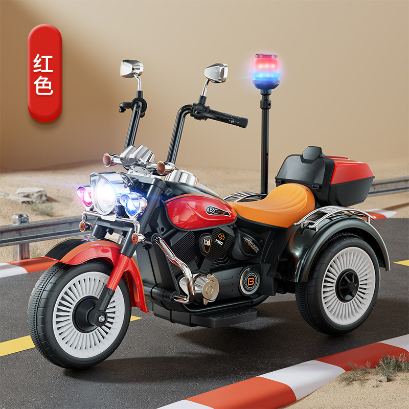 Cheap price children electric motorcycle police motorbike for kids with LED light