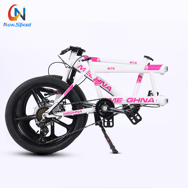 Lightweight double seat folding tandem bike/ sightseeing leisure adult foldable tandem bicycle