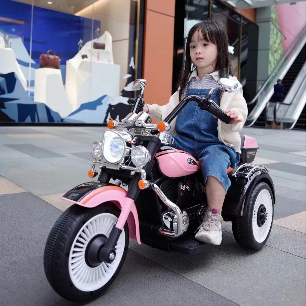 Cheap price children electric motorcycle police motorbike for kids with LED light