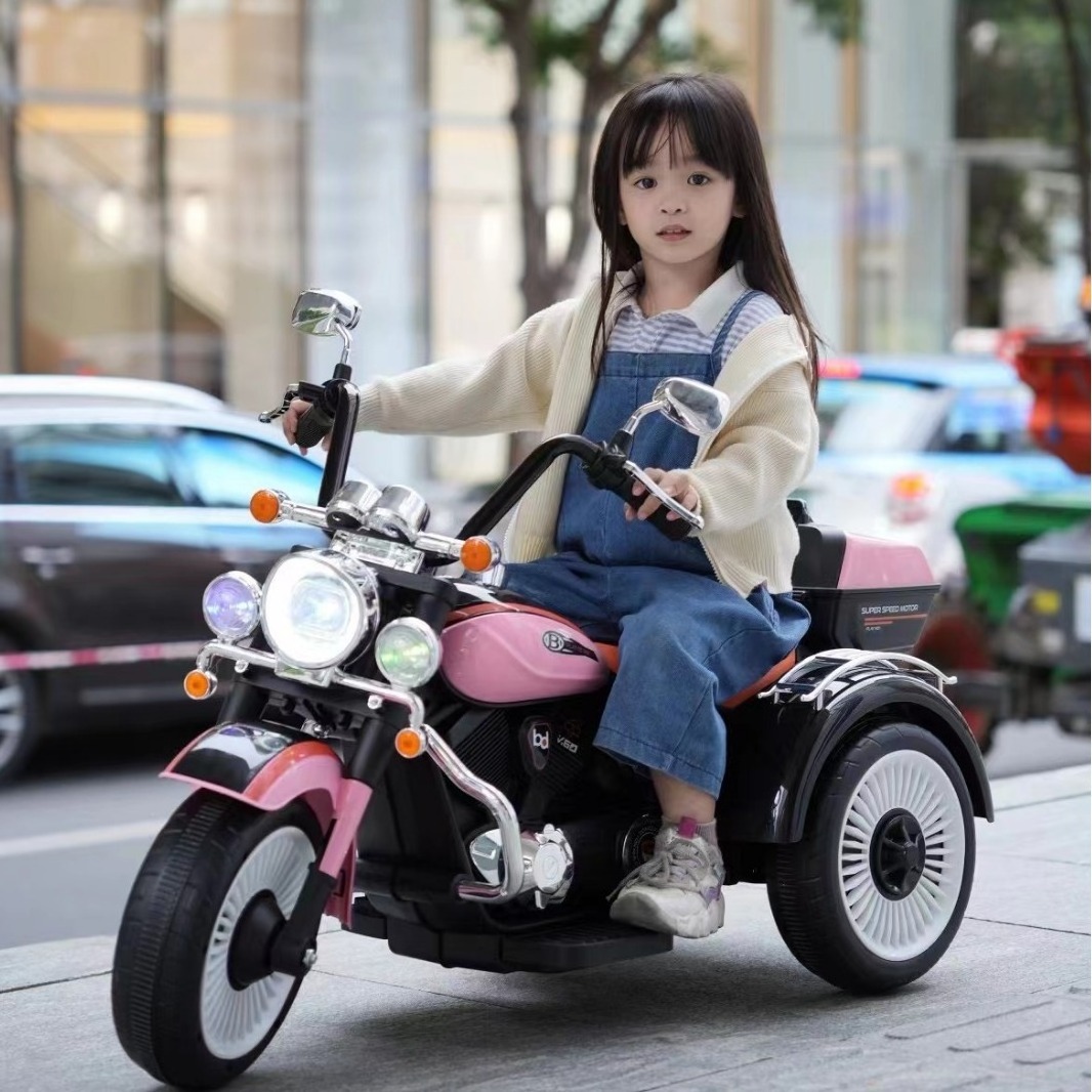 Cheap price children electric motorcycle police motorbike for kids with LED light