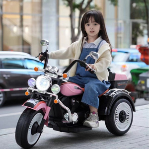 Cheap price children electric motorcycle police motorbike for kids with LED light