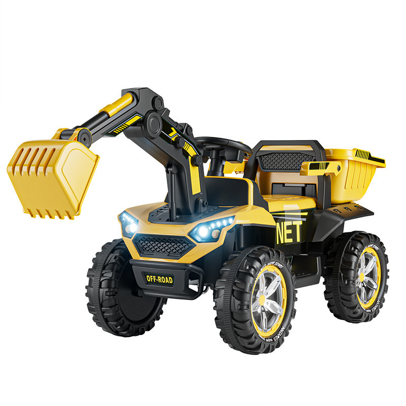 Super Large Children's Electric Excavator Remote Control Beach Car for Boys Can Accommodate People Powered by Wheel