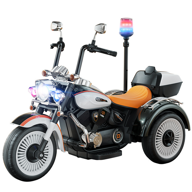 Cheap price children electric motorcycle police motorbike for kids with LED light