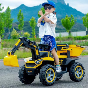 Super Large Children's Electric Excavator Remote Control Beach Car for Boys Can Accommodate People Powered by Wheel