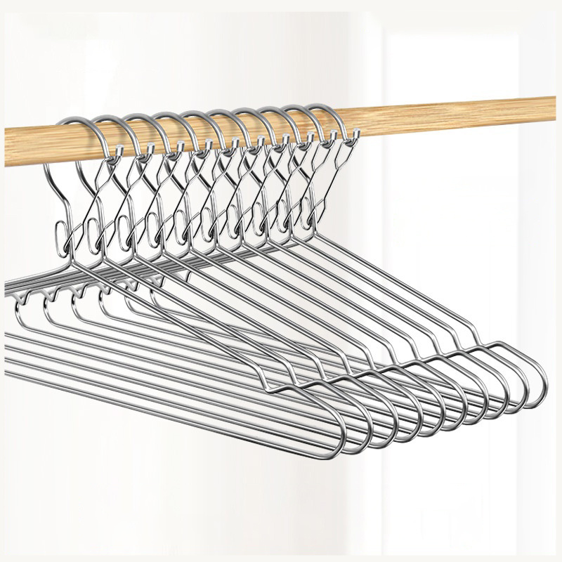 high quality stainless steel 4.0mm Windproof  coat hanger metal clothes hanger