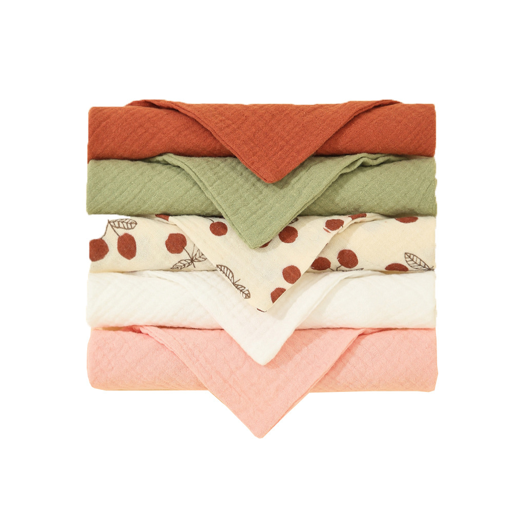 Absorbent Baby Cotton Towel Washcloths double Layer Burp Cloth Muslin Muslin Face Cloth 5 pack Baby Washcloth Set