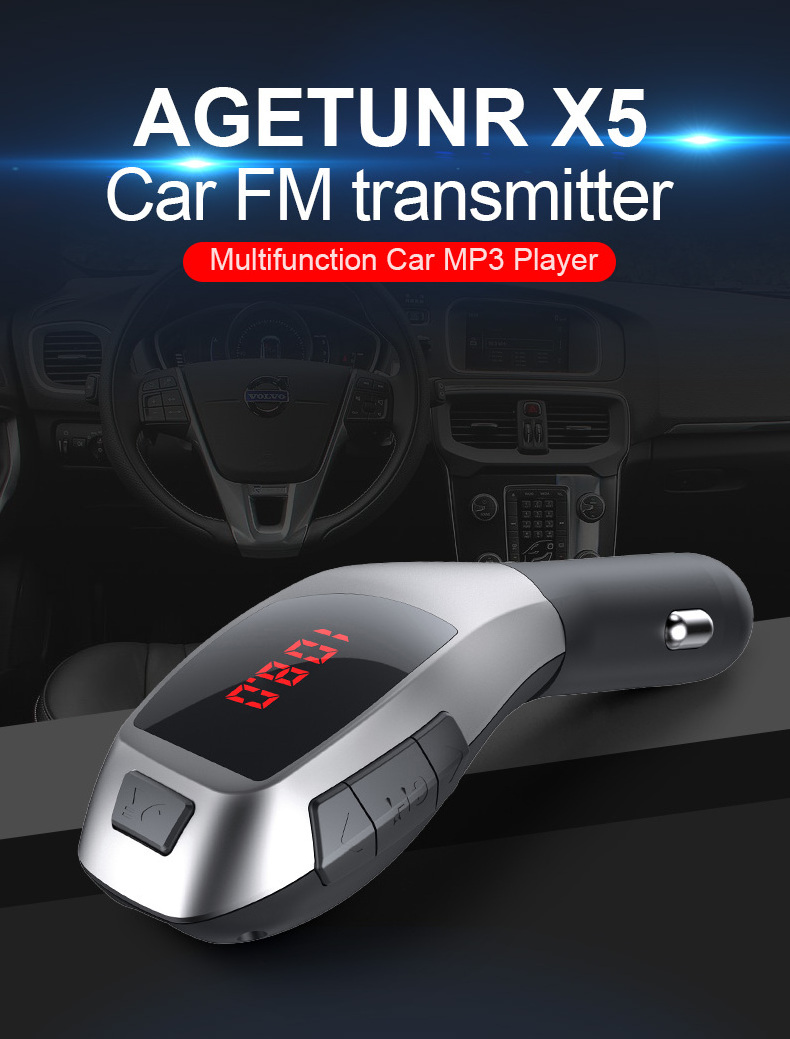 FM Transmitter Audio MP3 Player 3.1A Quick Charge Dual USB Car Charger  Kit Car