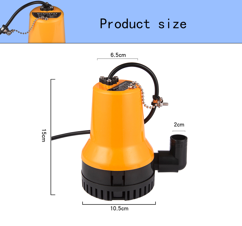 DC 12V 24V Portable Electrical Marine Boat Bilge Pump Submersible Impeller Water Transfer Pump