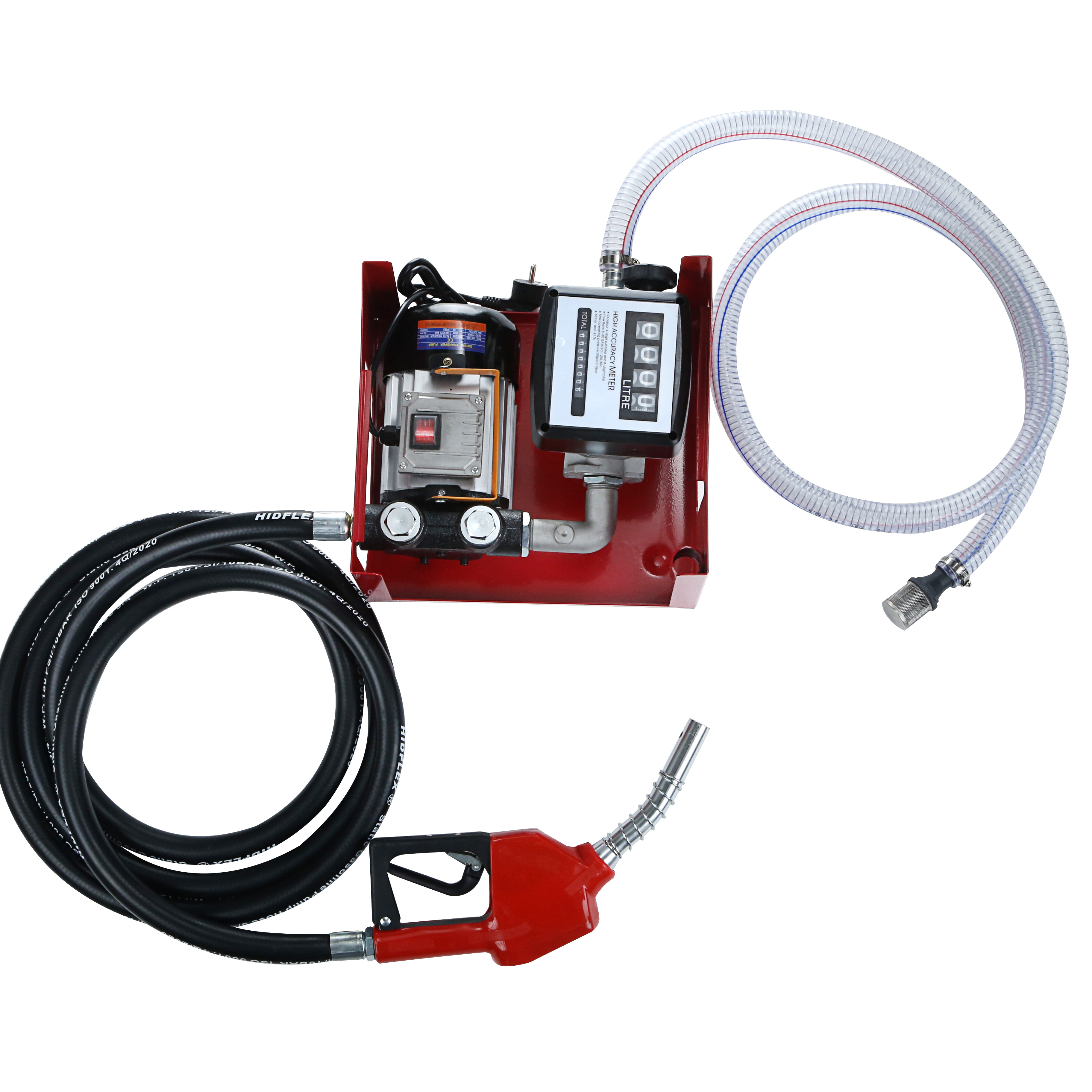 220v AC Electric Self Priming  Diesel Oil kerosene  Fuel Transfer Pump Kit with Meter Nozzle and Hose Oil Transfer Pump