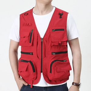 Quick Dry Work Cargo Oversized Photographer Black Mesh Utility Outdoor Fishing Men's Vests Multi-pocket Vests