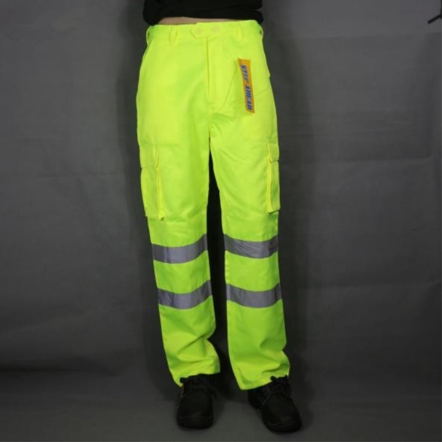 Work Wear High Quality Reflective Safety Pants Outdoor Reflective Security Hi Vis Material Safety Cargo Pants