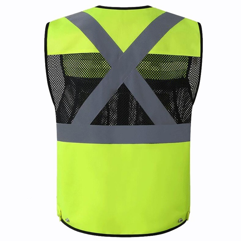 Automobile Motorcycle Reflective Safety Vest Yellow High Visibility Night Warning Safety Coat for Traffic Car Summer Mesh Vest