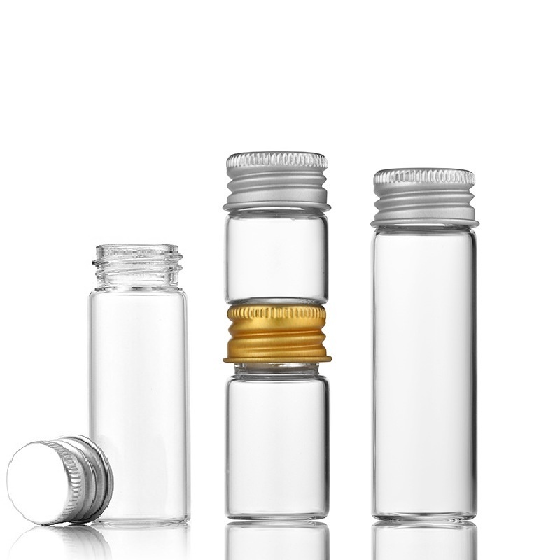 22mm 30mm MIni glass tube 5ml 10ml 15ml 20ml 25ml 30ml 50ml 60ml 100ml 120ml clear glass storage vial bottle for powder gift