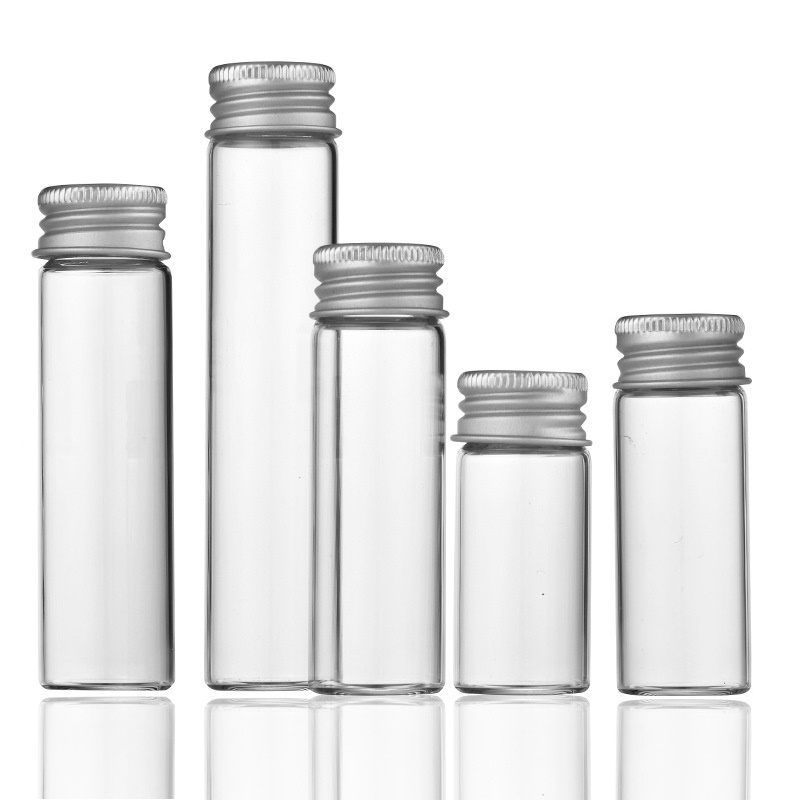 22mm 30mm MIni glass tube 5ml 10ml 15ml 20ml 25ml 30ml 50ml 60ml 100ml 120ml clear glass storage vial bottle for powder gift