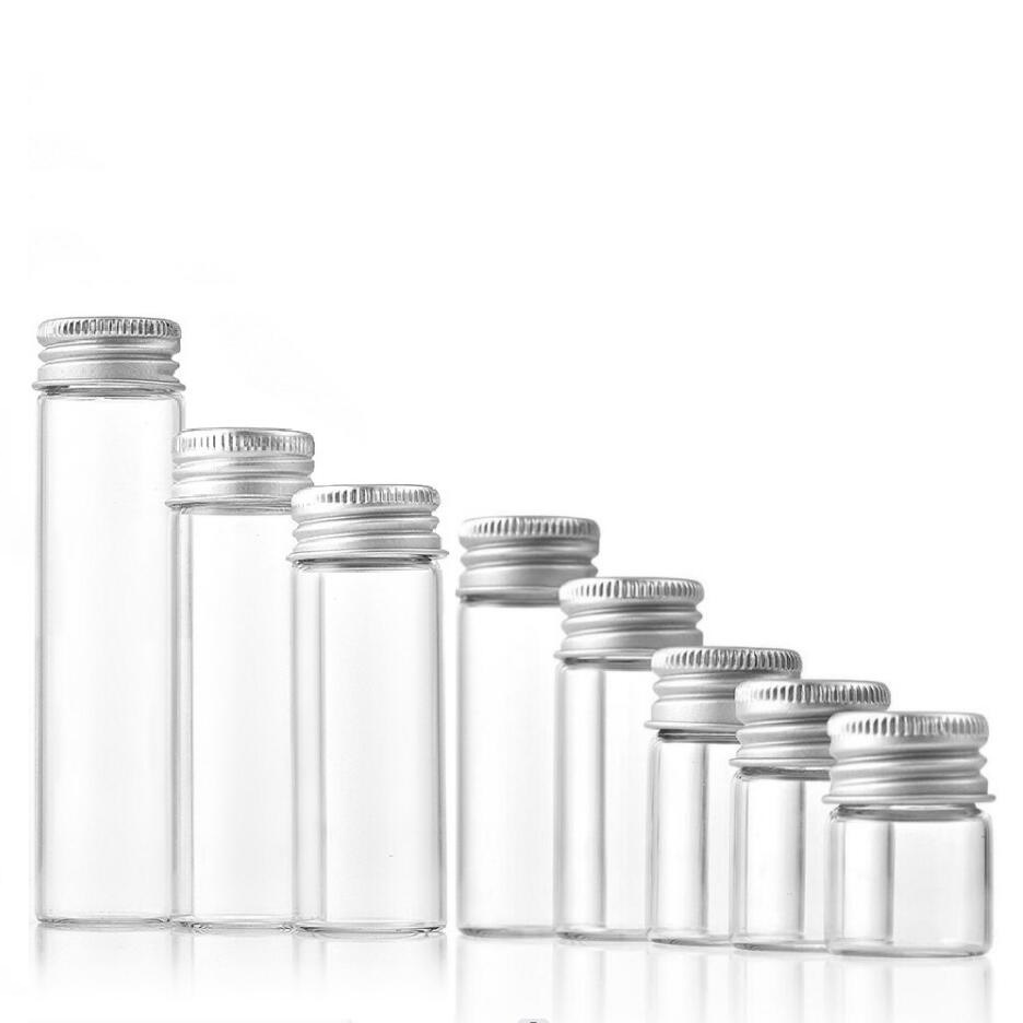 22mm 30mm MIni glass tube 5ml 10ml 15ml 20ml 25ml 30ml 50ml 60ml 100ml 120ml clear glass storage vial bottle for powder gift