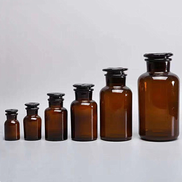 30ml 60ml 125ml 250ml 500ml wide mouth apothecary bottles amber glass laboratory pharmacy reagent reed diffuser bottle