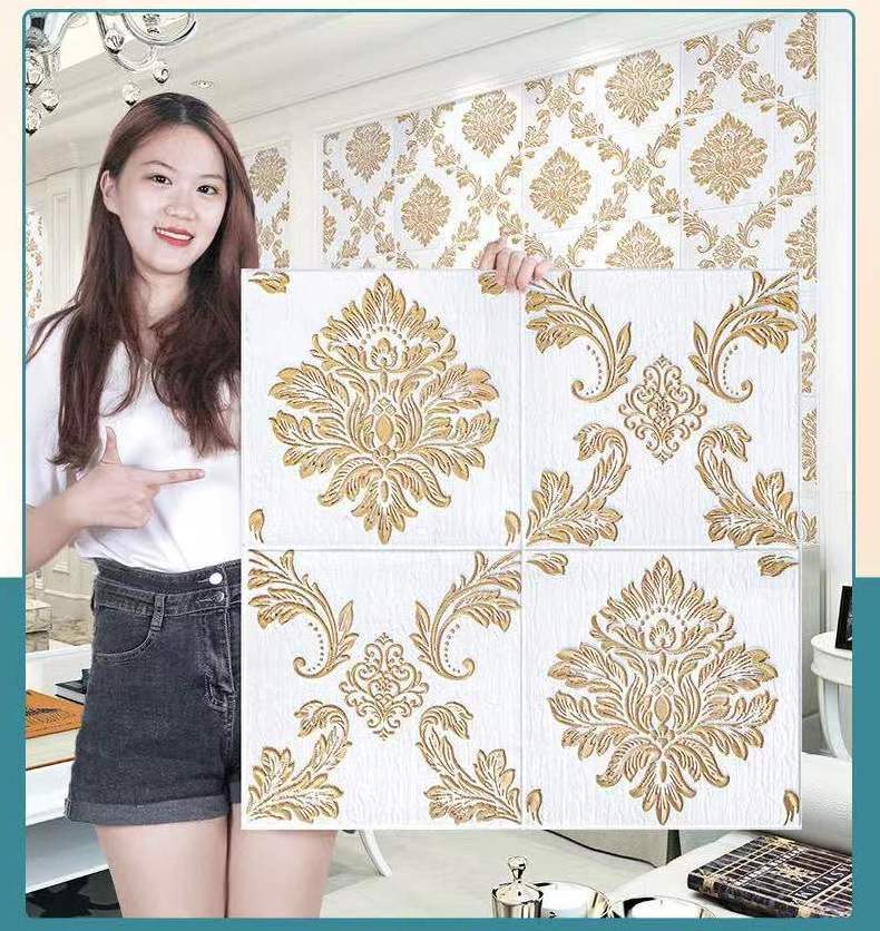 PD-AC Decorative wall decor ideas textured 3d wallpaper self-adhesive wall panel 3d for living room