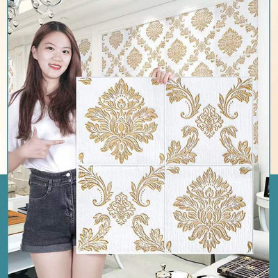 PD-AC Decorative wall decor ideas textured 3d wallpaper self-adhesive wall panel 3d for living room