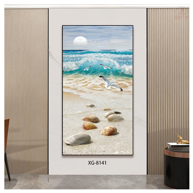 crystal paintings aluminium alloy framed wall art diamond resin surface landscape wall frame