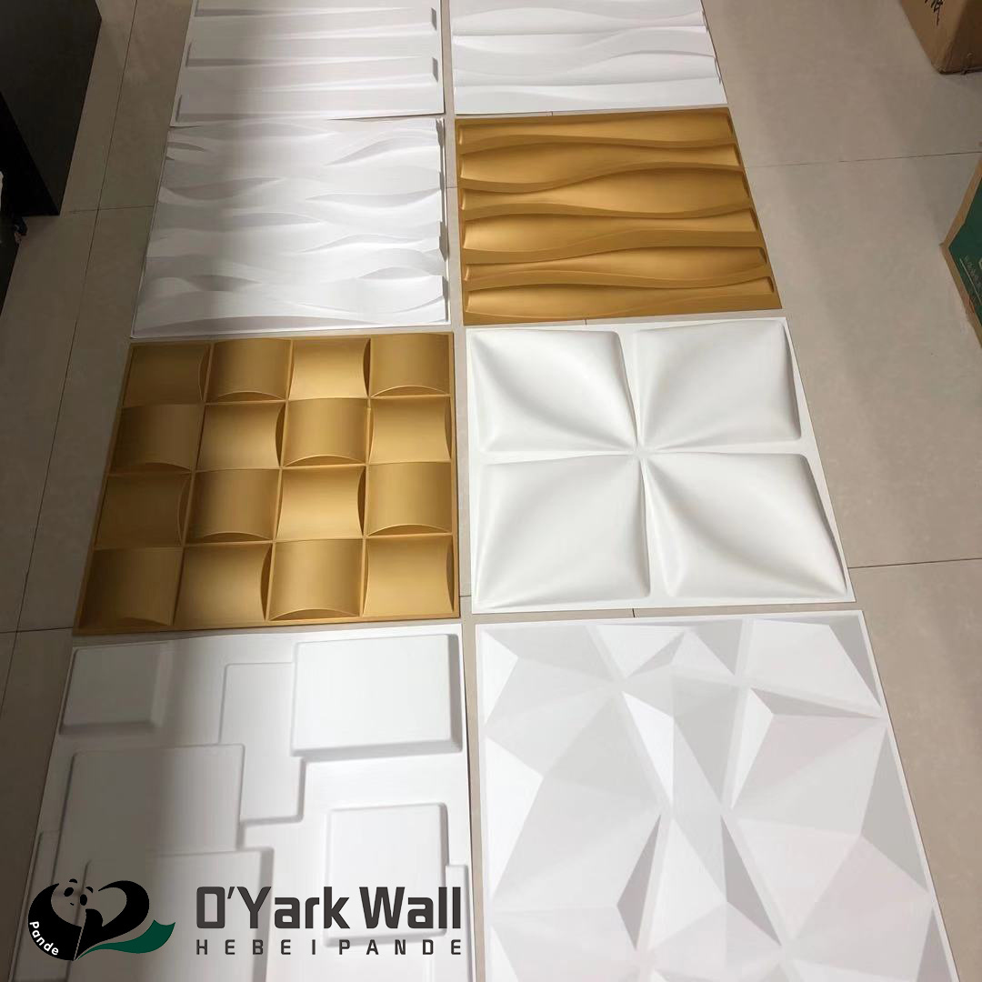 100% Moistureproof 3d board paintable wallpanel 3d decor pvc plastic 3d wall covering panels