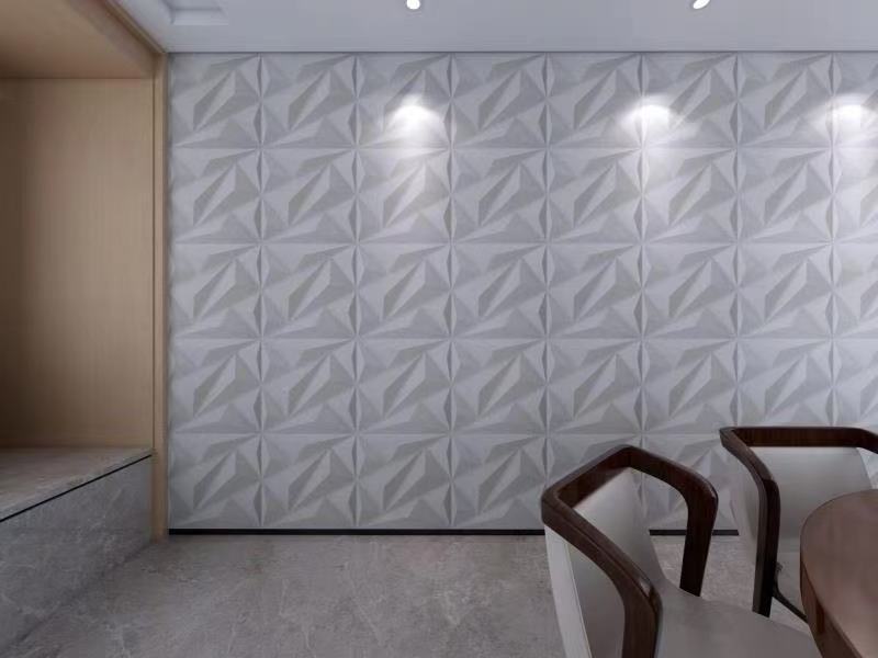 PVC 3D Wall Panel Diamond Wall Decor in Black PVC for Interior