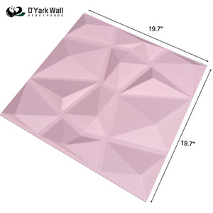 Home decoration pink color 3d wallpanels wallpaper diamond wall panel 3d pvc plastic