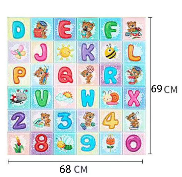 PD-AN2 Colorful ABC alphabet wallpaper self adhesive 3d wall panels for kids