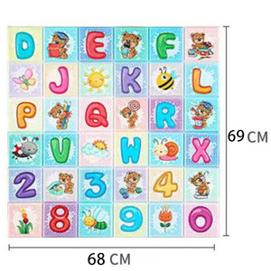 PD-AN2 Colorful ABC alphabet wallpaper self adhesive 3d wall panels for kids