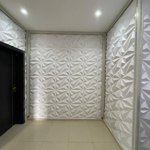 PVC 3D Wall Panel Diamond Wall Decor in Black PVC for Interior