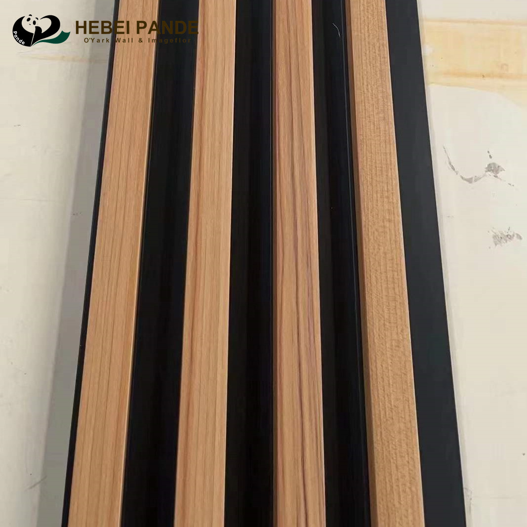 Wall and ceiling decoration 168mm*24mm 2.9m and 1m  WPC Fluted wall panels wood alternative