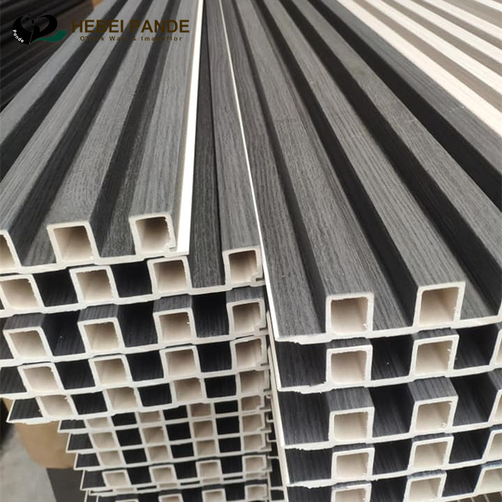 Wall and ceiling decoration 168mm*24mm 2.9m and 1m  WPC Fluted wall panels wood alternative