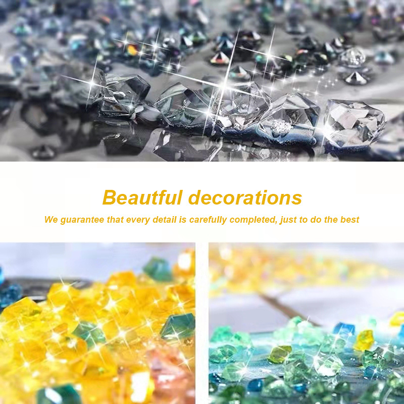 crystal paintings aluminium alloy framed wall art diamond resin surface landscape wall frame