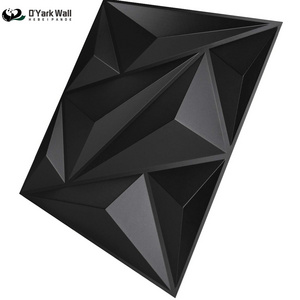 PVC 3D Wall Panel Diamond Wall Decor in Black PVC for Interior