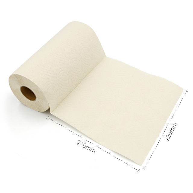 Kitchen Paper 2Ply Perforated Tree Free Strong Absorbent Sustainable Bamboo Roll Towel Tissue