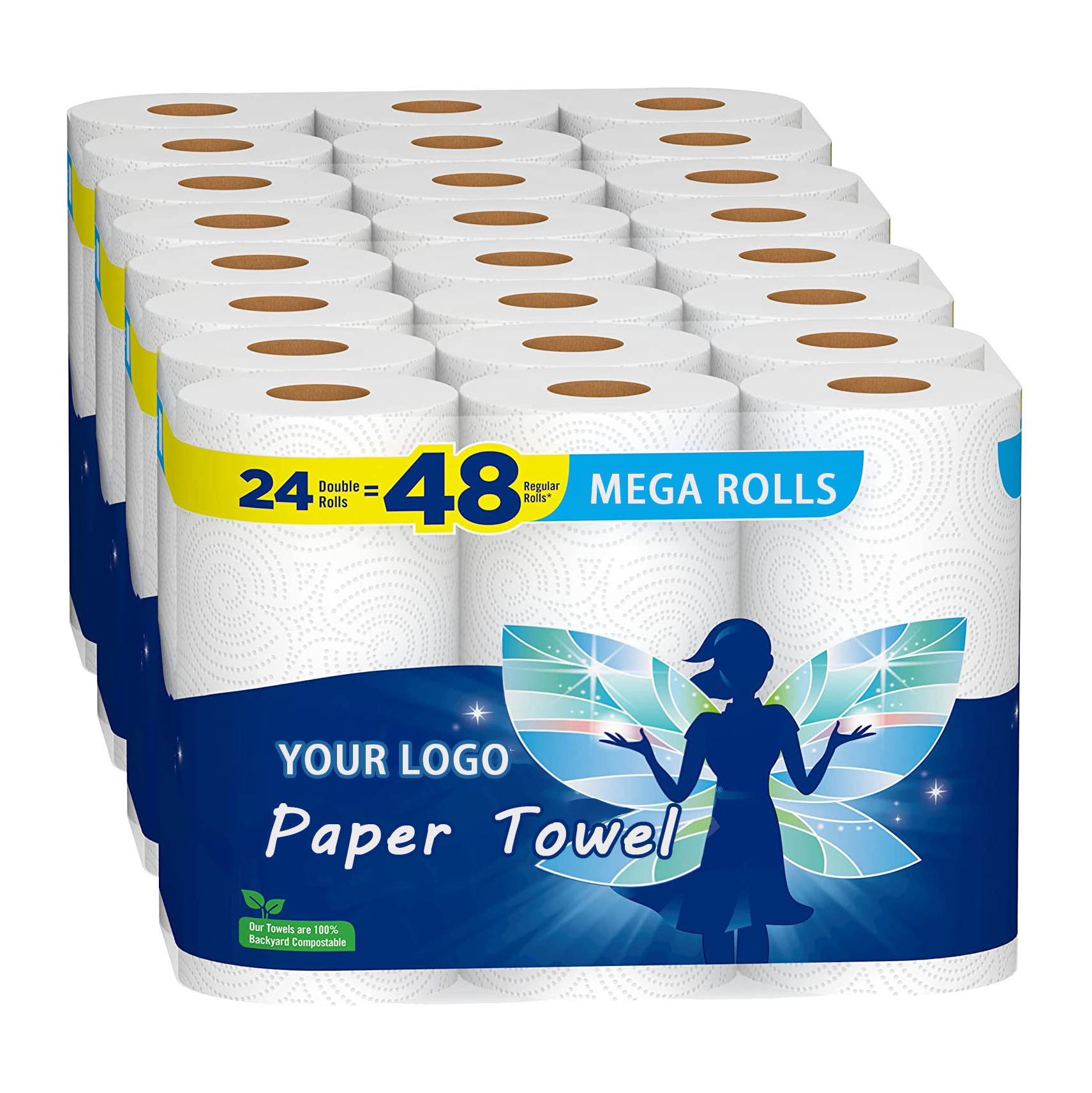 Custom Bulk Printed Bamboo toilet paper tissue rolls