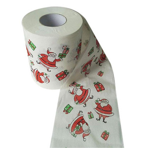 Funny 2ply black colored painted christmas virgin toilet roll paper tissue