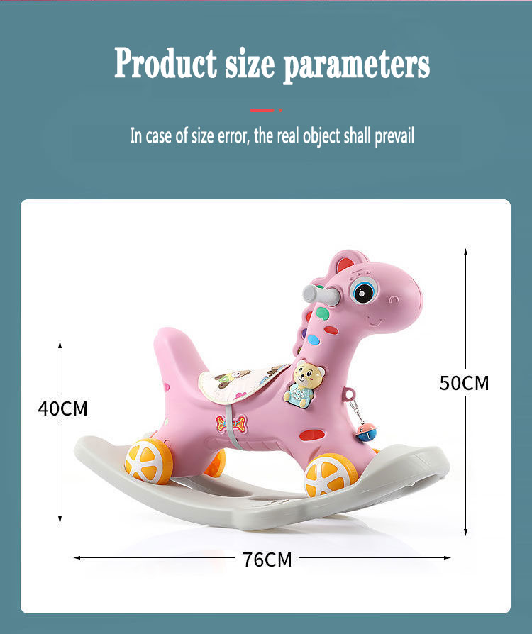 2-in-1 Baby Rocking Horse and Slide Multi-functional Children's Swing Rocking Chair Kids Playground Home Toys Gifts