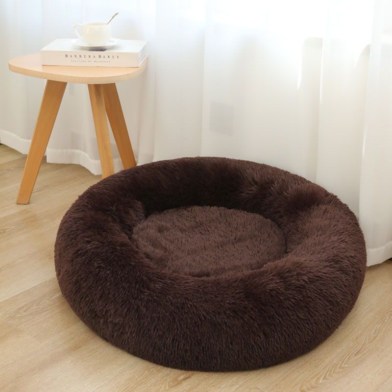 Custom round cozy cave xl xxl dog bed mattress donut calming dog bed eco friendly cushion bed