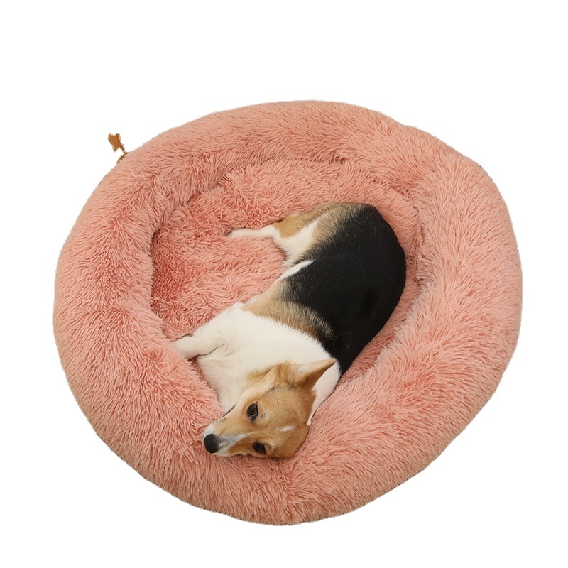 Custom round cozy cave xl xxl dog bed mattress donut calming dog bed eco friendly cushion bed