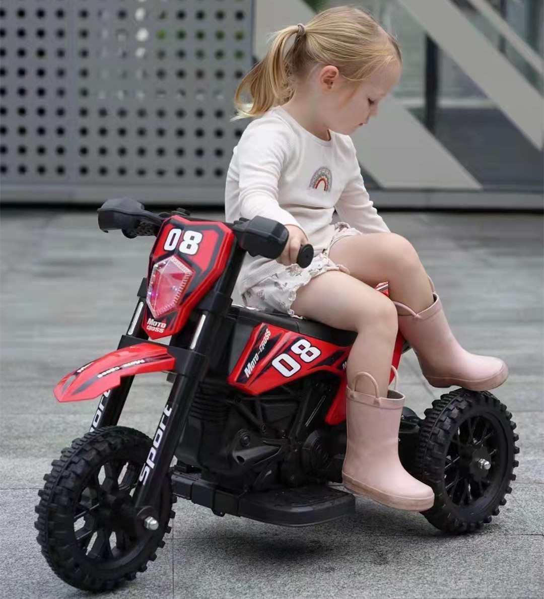 Remote control children's motorcycle tricycle rechargeable baby four-wheeler toy car